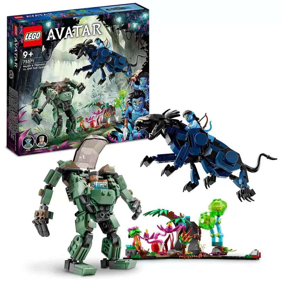 * Avatar Neytiri Y Thanator Vs. Quaritch Con Armadura Amp 75571* Juegos De Construcción