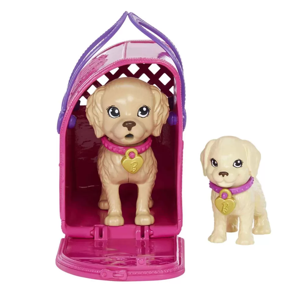 Barbie Adopta Perritos Muneca Con Vestido Morado Perritos Mascota Y Accesorios Para Cuidarles Juguet* Muñecas