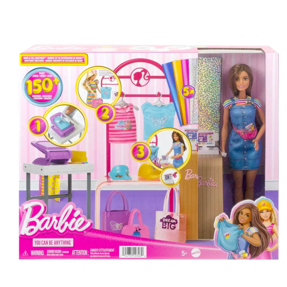 Barbie Muñecas^ Boutique Disena Y Vende Muneca Morena Con Tienda De Ropa Personalizable Y Accesorios, Juguete