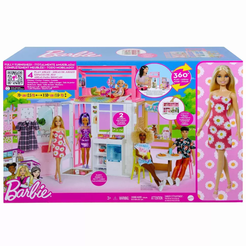 Barbie Casa De Muñecas 2 Pisos Amueblada Juguete 3 Anos* Muñecas