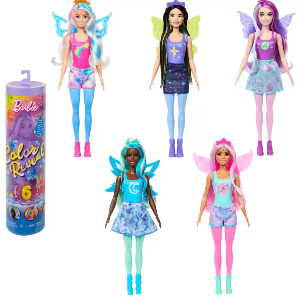 Barbie Color Reveal Muneca Con 6 Sorpresas Al Abrir La Caja, Coleccion Rainbow Galaxy Con Un Brillo* Muñecas