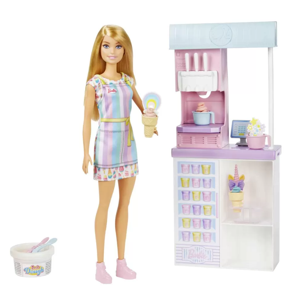 Barbie Heladeria Muneca Rubia Y Accesorios Juguete 4 Anos* Muñecas