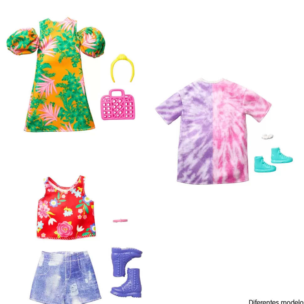 Barbie Look Completo Ropa Para Muñecas Y Accesorios De Juguete Modelos Sutidos 3 Anos* Muñecas