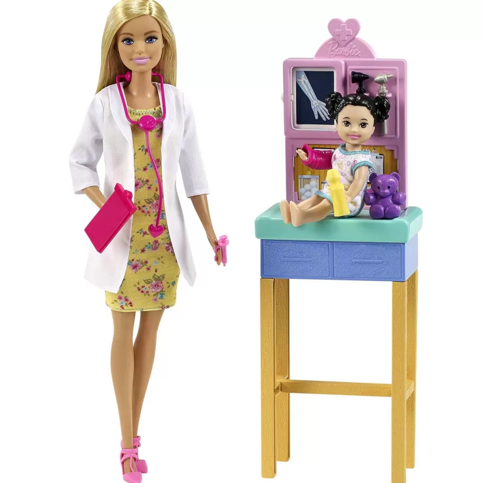 Barbie Muñecas^ Muneca Pediatra Con Bebe Y Accesorios 3 Anos