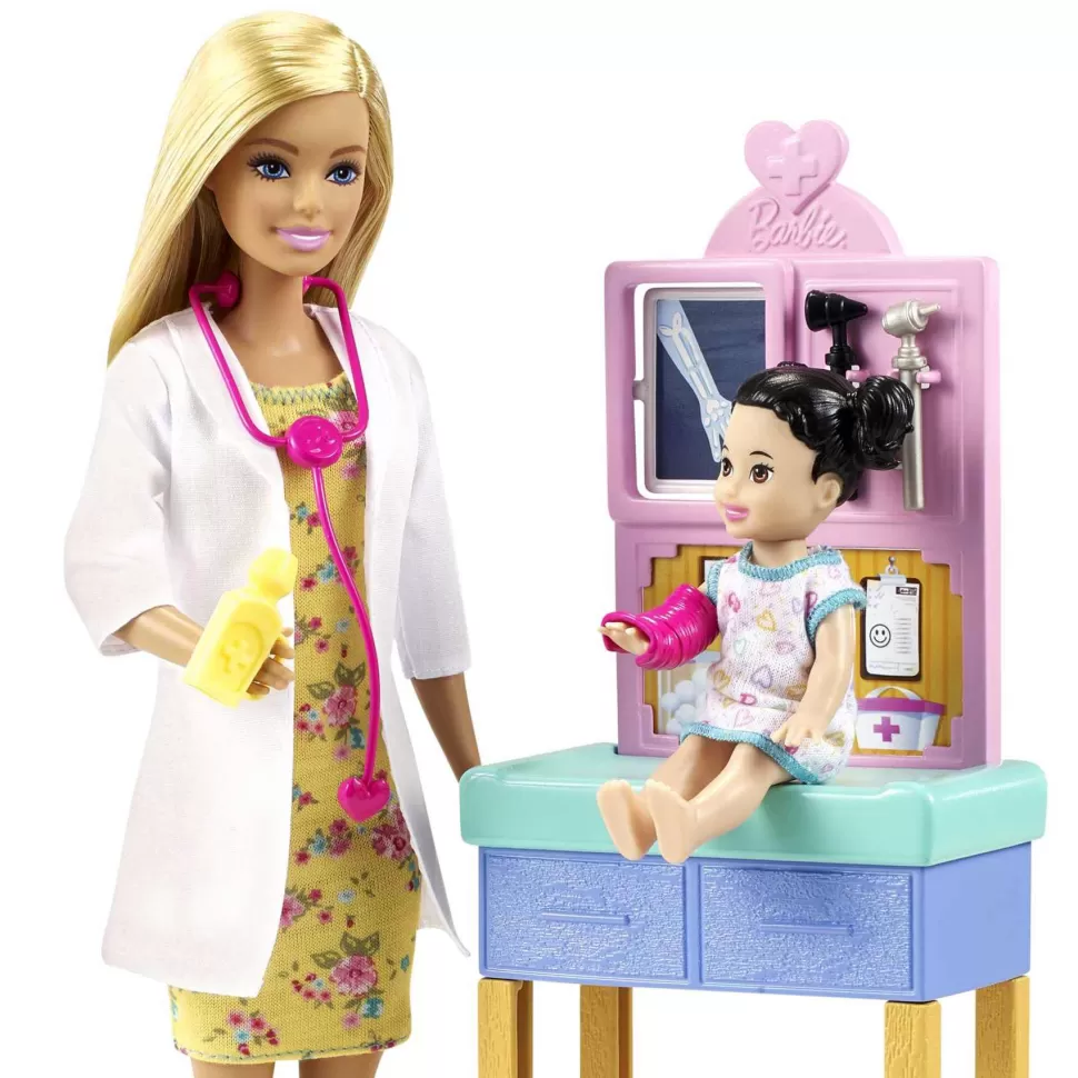 Barbie Muñecas^ Muneca Pediatra Con Bebe Y Accesorios 3 Anos