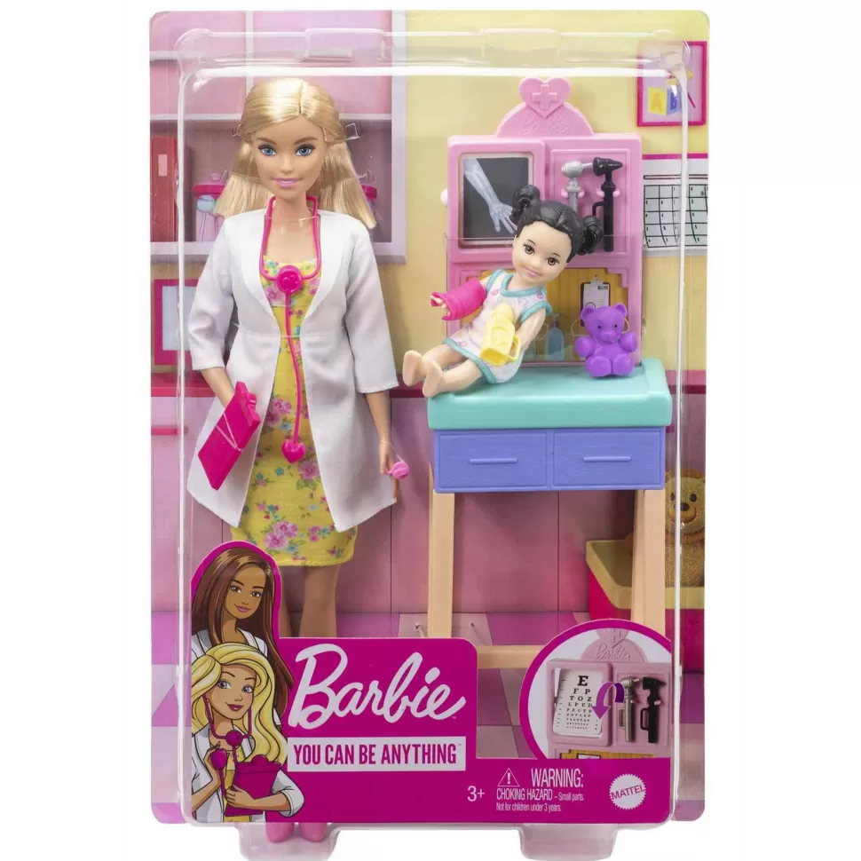Barbie Muñecas^ Muneca Pediatra Con Bebe Y Accesorios 3 Anos