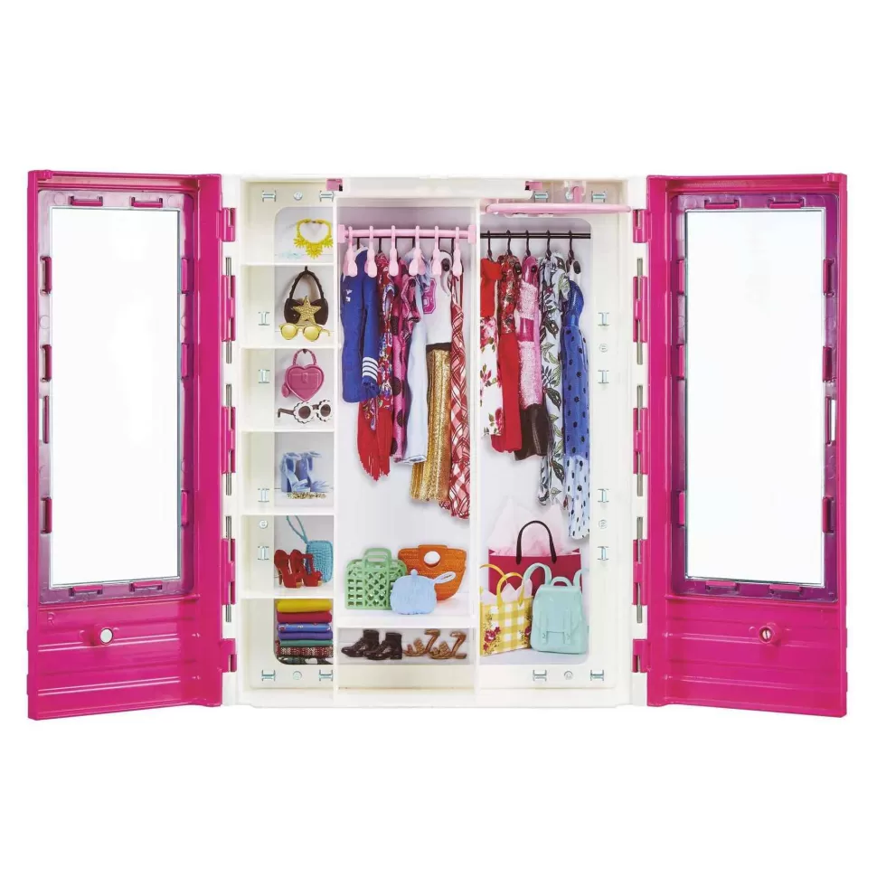 Barbie Y Ken Con Coche Y Armario De Juguete Dos Munecos Con Descapotable Rosa Y Armario Para Prendas* Muñecas
