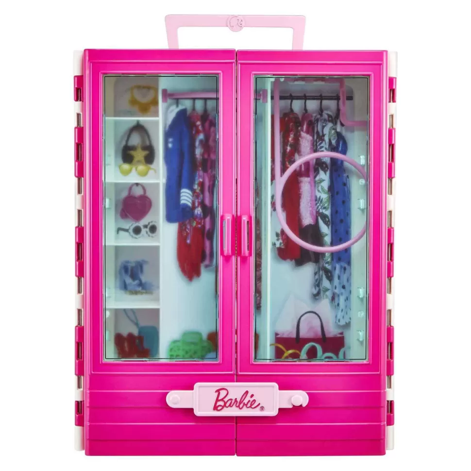 Barbie Y Ken Con Coche Y Armario De Juguete Dos Munecos Con Descapotable Rosa Y Armario Para Prendas* Muñecas