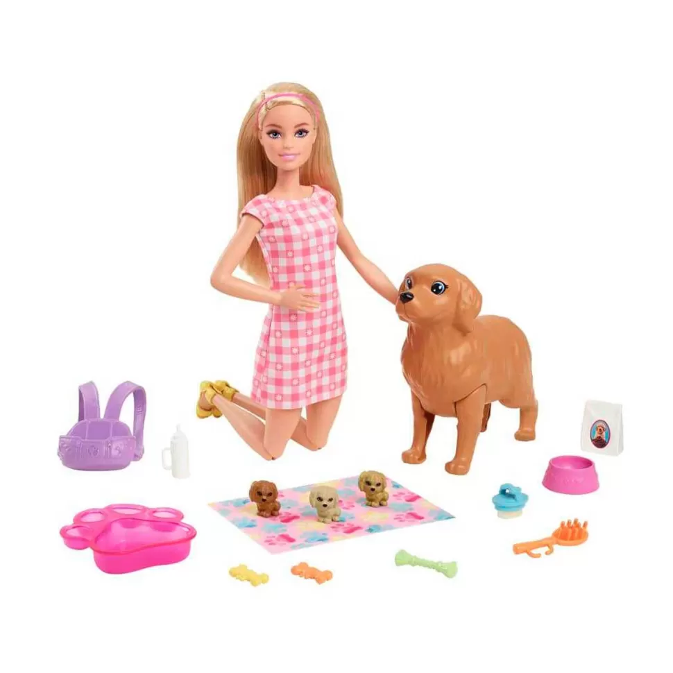 Barbie Y Sus Cachorros Muneca Rubia Y Perritos De Juguete 3 Anos* Muñecas