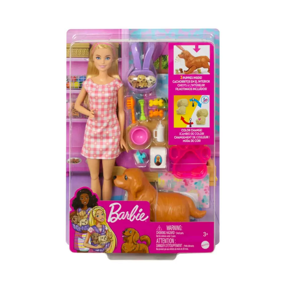 Barbie Y Sus Cachorros Muneca Rubia Y Perritos De Juguete 3 Anos* Muñecas