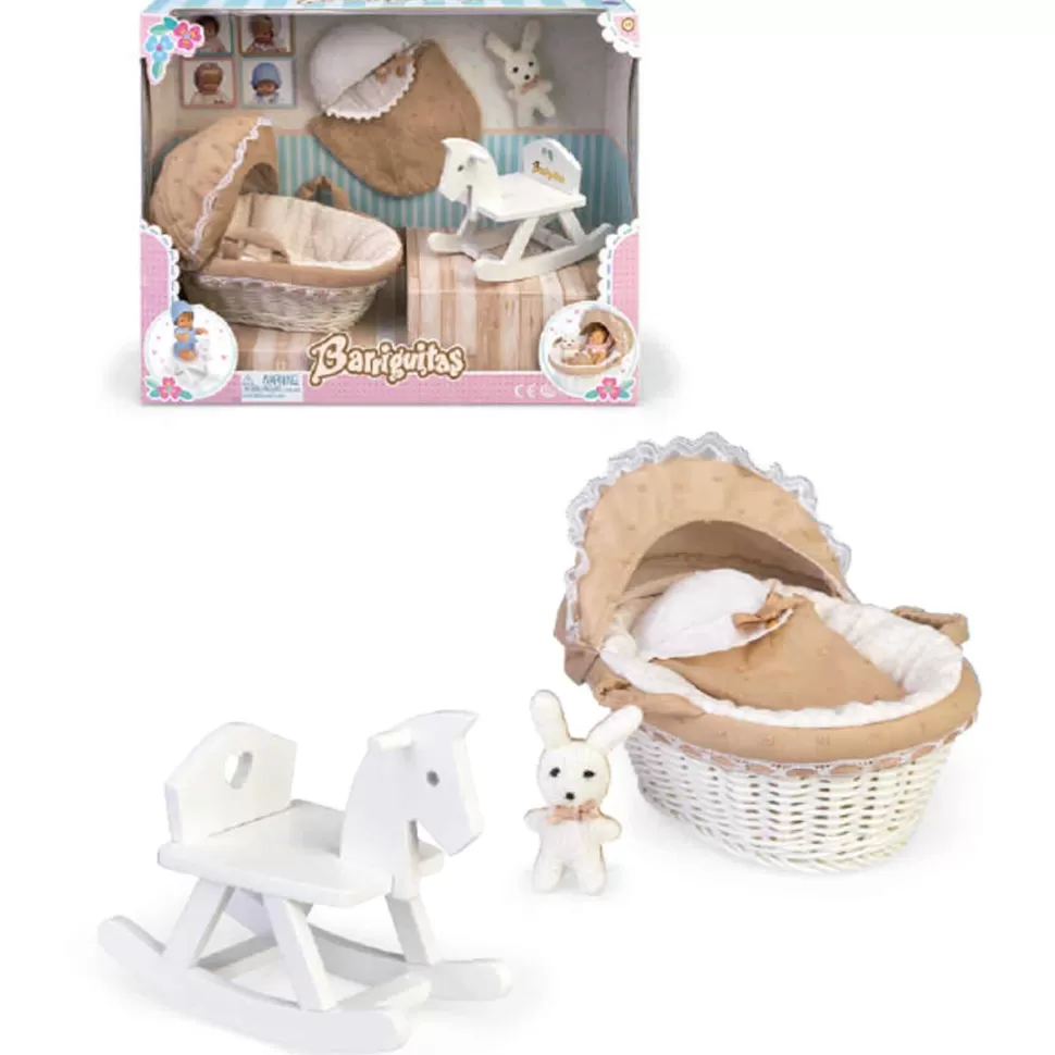 Barriguitas Muñecas^ Clasica Set De Capazo, Caballito Balancin Y Accesorios
