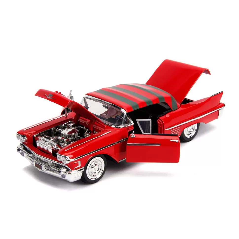 Películas y Series Coche De Metal De Pesadilla En Elm Street 1:24 Con Figura* Figuras Y Minimundos