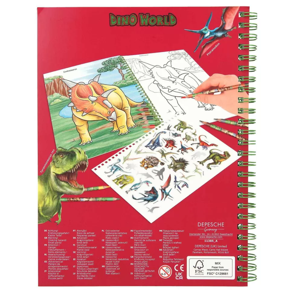 TopModel Manualidades^Dino World Libro De Colorear Con Lapices