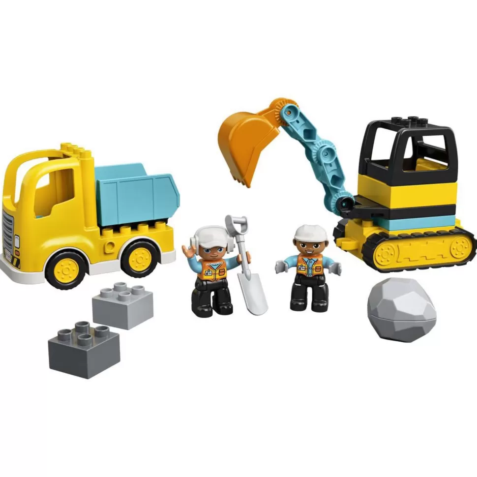 * Juegos De Construcción^ Duplo Town 10931 Camion Y Excavadora Con Orugas