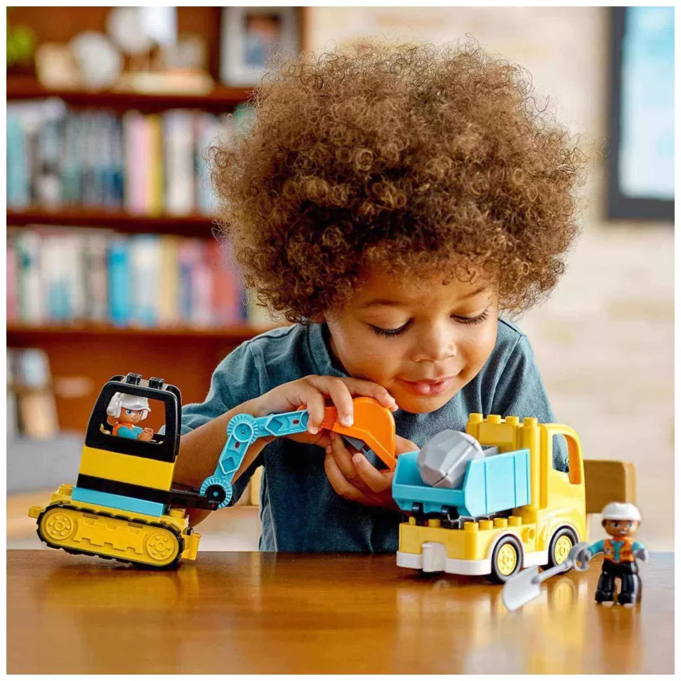 * Juegos De Construcción^ Duplo Town 10931 Camion Y Excavadora Con Orugas