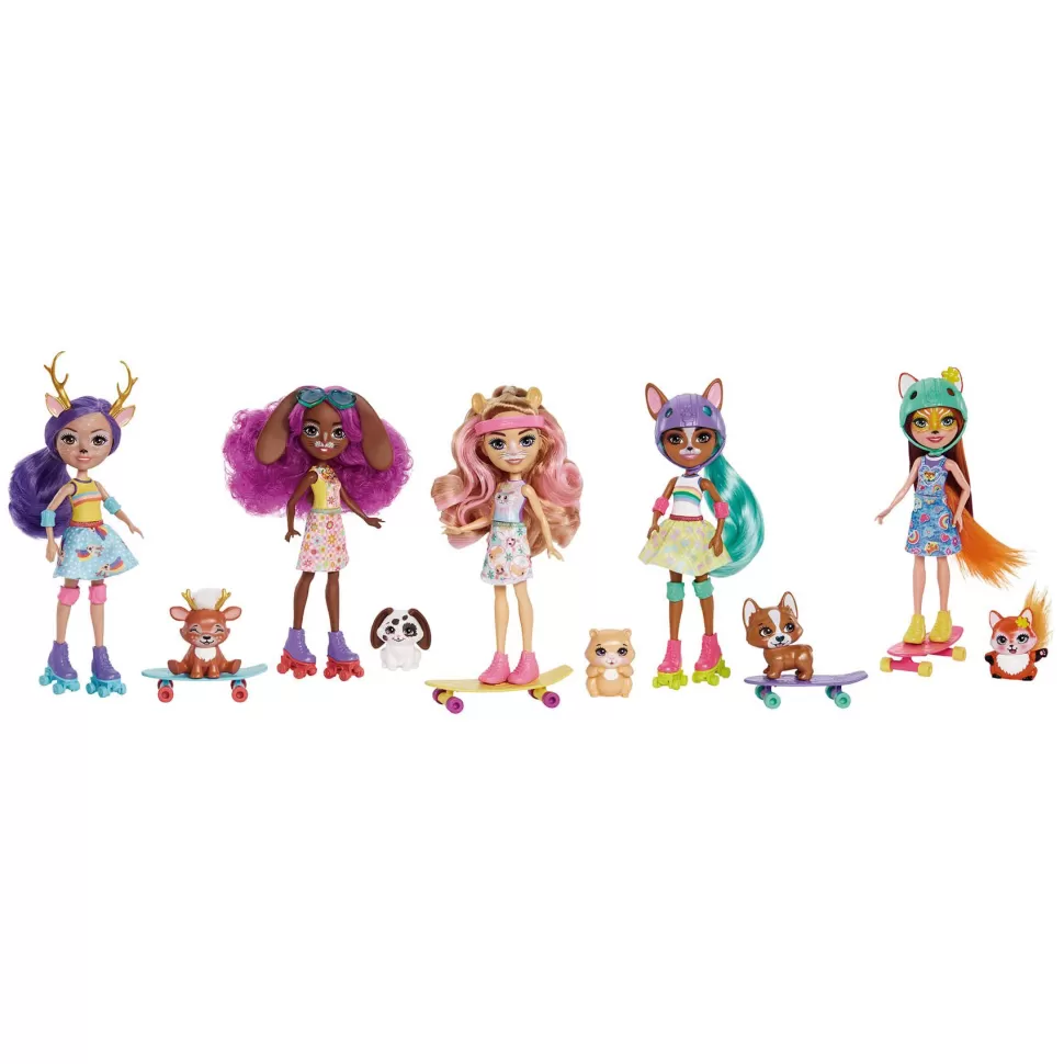 Enchantimals City Tails Pack 5 Muñecas Con Mascotas 4 Anos* Muñecas