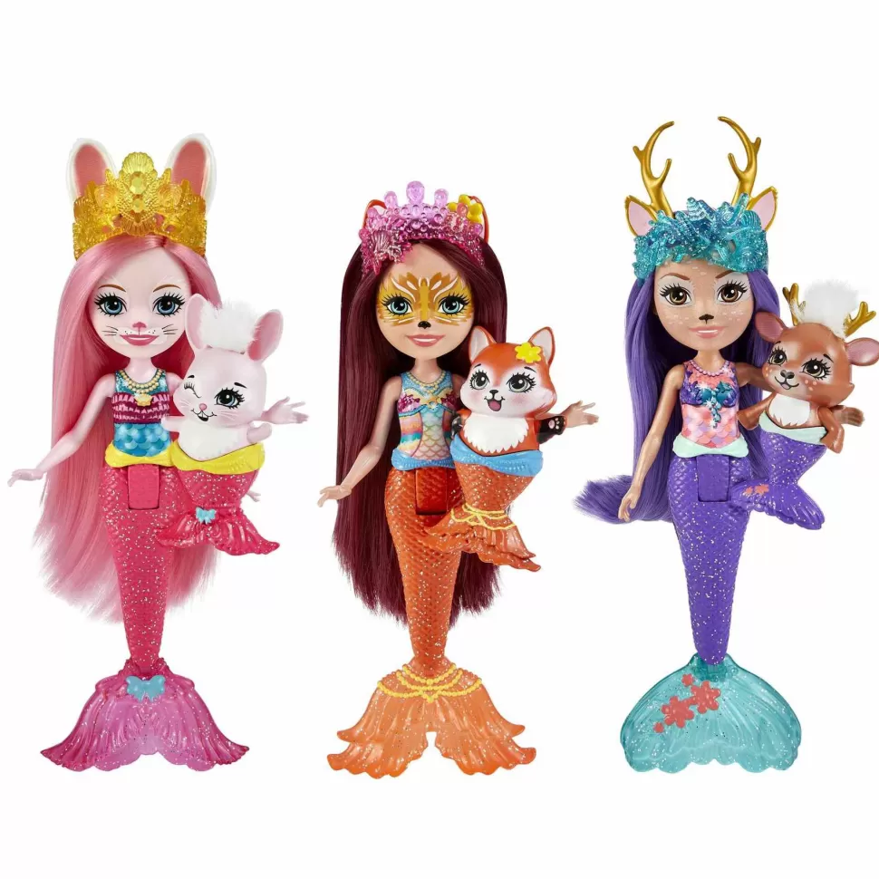 Enchantimals Muñecas^ Pack 3 Sirenas Muñecas Con Mascotas Y Accesorios Mattel Hcf87