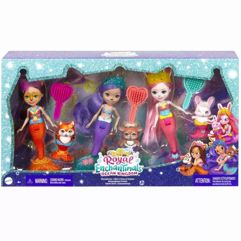 Enchantimals Muñecas^ Pack 3 Sirenas Muñecas Con Mascotas Y Accesorios Mattel Hcf87