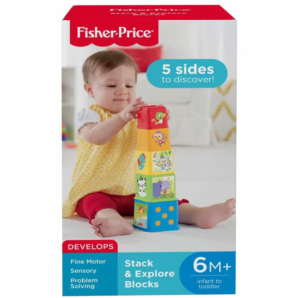 Fisher Price Primera Infancia^Fisher-Price Bloques Apila Y Descubre Juguete Bloques Construcción Mattel Cdc52