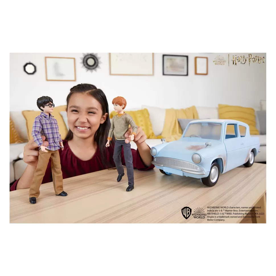 Harry Potter Figuras Y Minimundos^ Y Ron Weasley Munecos Con Coche De Juguete Volador6 Anos