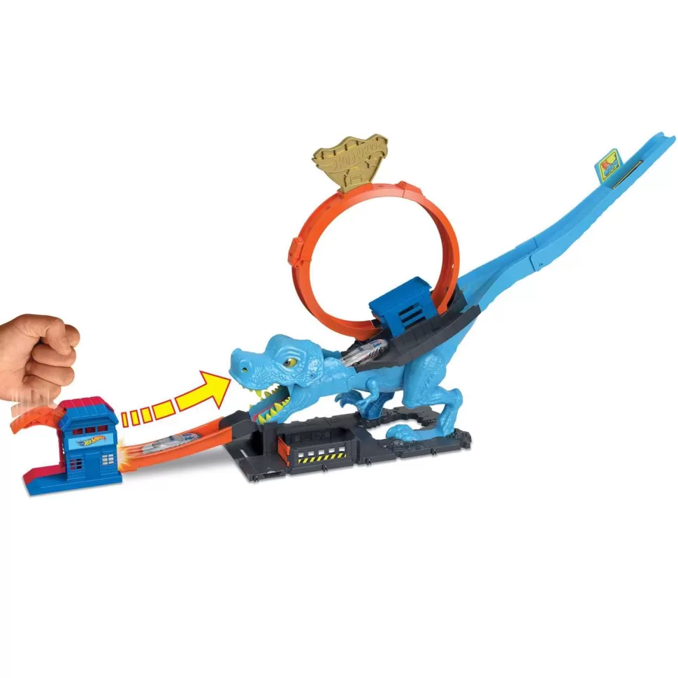 Hot Wheels Vehículos Y Radio Control^ City Desafio Del T-Rex Pista Para Coches De Juguete 4 Anos