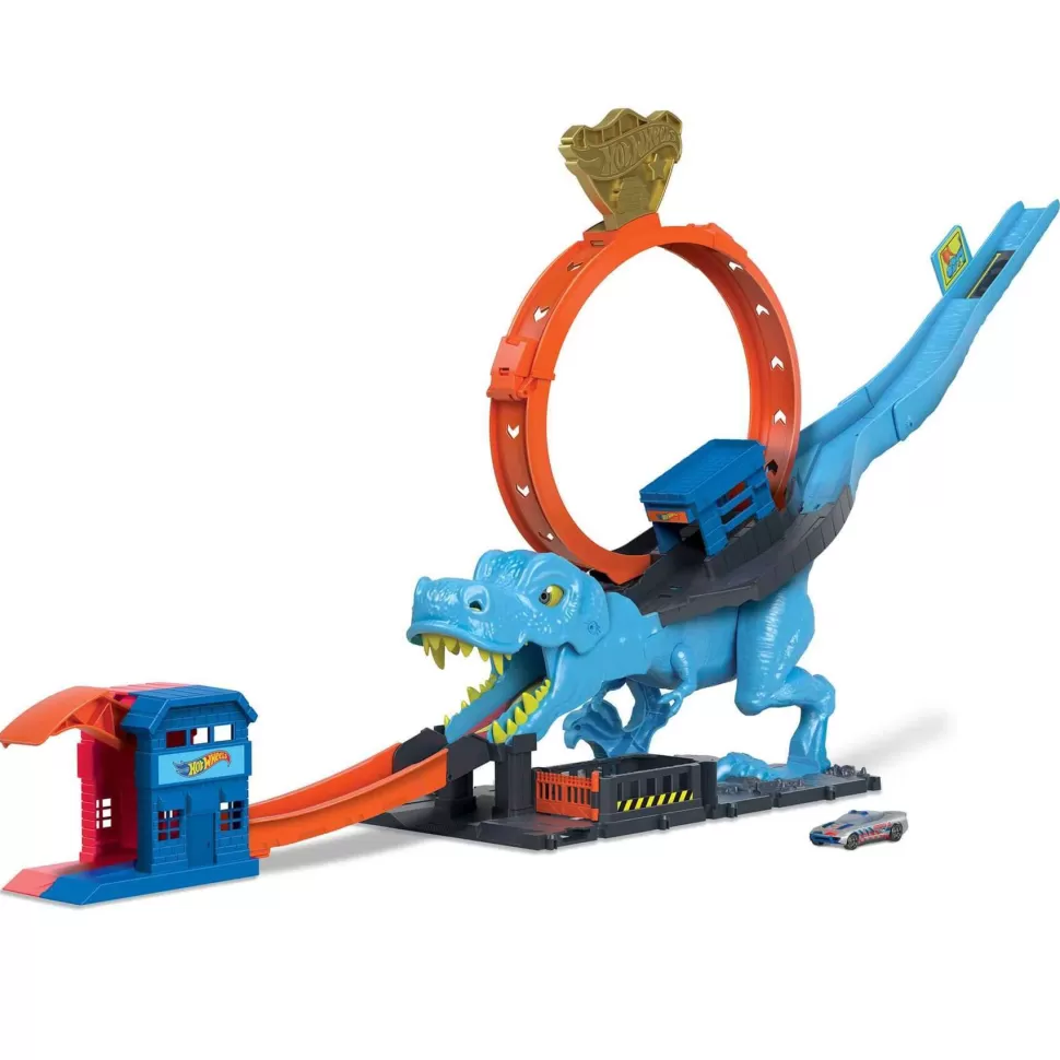 Hot Wheels Vehículos Y Radio Control^ City Desafio Del T-Rex Pista Para Coches De Juguete 4 Anos