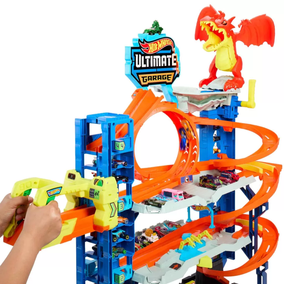Hot Wheels City Megagaraje Ultimate Garage Conjunto De Juego Con 2 Coches De Metal, Almacenamiento P* Vehículos Y Radio Control
