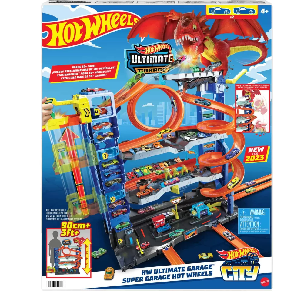 Hot Wheels City Megagaraje Ultimate Garage Conjunto De Juego Con 2 Coches De Metal, Almacenamiento P* Vehículos Y Radio Control