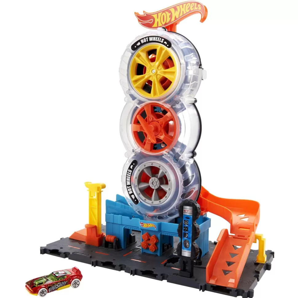 Hot Wheels City Tienda De Neumaticos Pistas Para Coches De Juguete 4 Anos* Vehículos Y Radio Control
