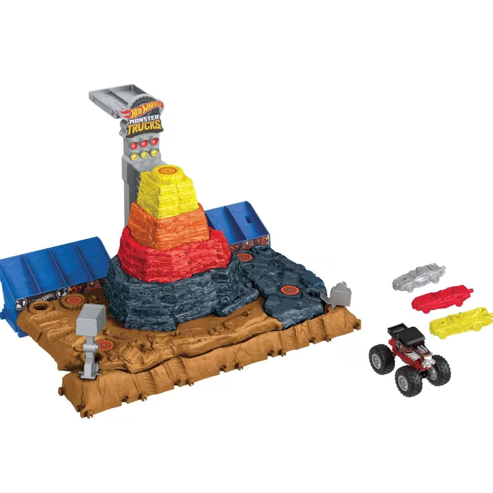 Hot Wheels Monster Trucks Arena World Pista Central Con Coches 3 Anos* Vehículos Y Radio Control