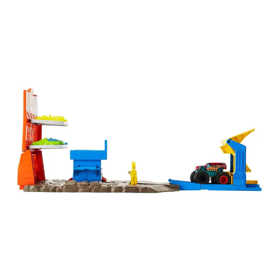 Hot Wheels Vehículos Y Radio Control^ Monster Trucks Gasolinera Pista Coches De Juguete 4 Anos