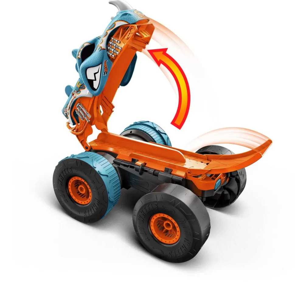 Hot Wheels Monster Trucks Hw Transforming Rhinomite Rc A Escala 1:12 Con Camion De Juguete Race Ace* Vehículos Y Radio Control