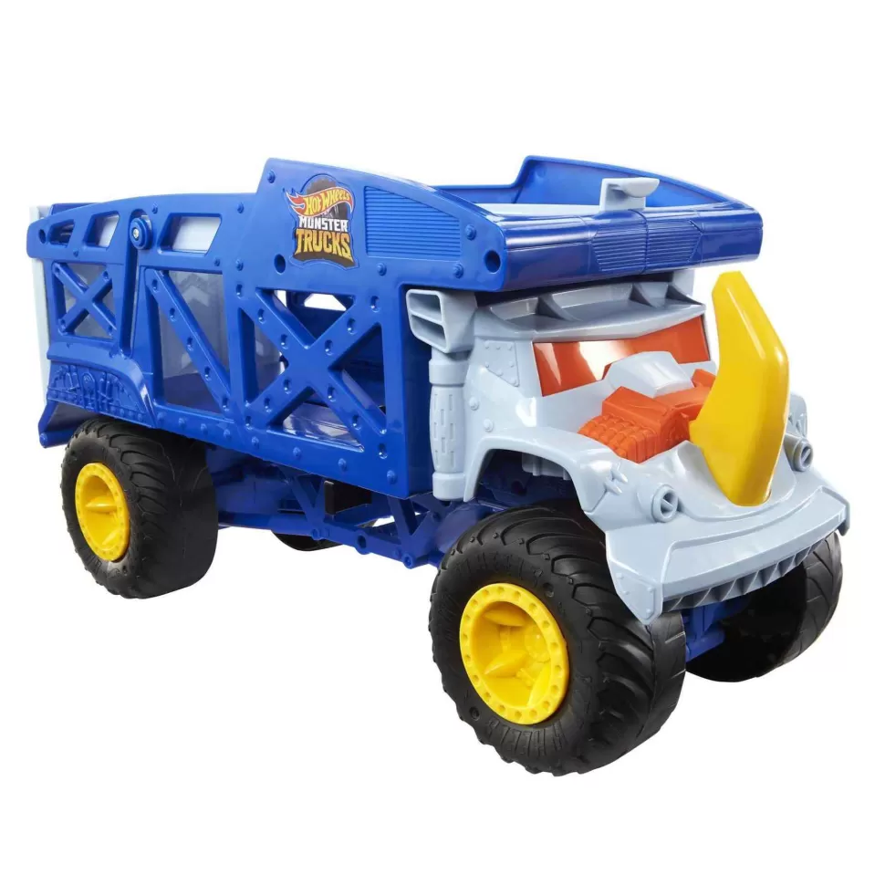 Hot Wheels Monster Trucks Rino Camion De Transporte De Coches De Juguete Con Pista Regalo Para Ninos* Vehículos Y Radio Control