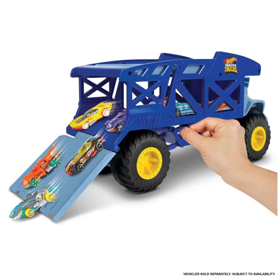 Hot Wheels Monster Trucks Rino Camion De Transporte De Coches De Juguete Con Pista Regalo Para Ninos* Vehículos Y Radio Control
