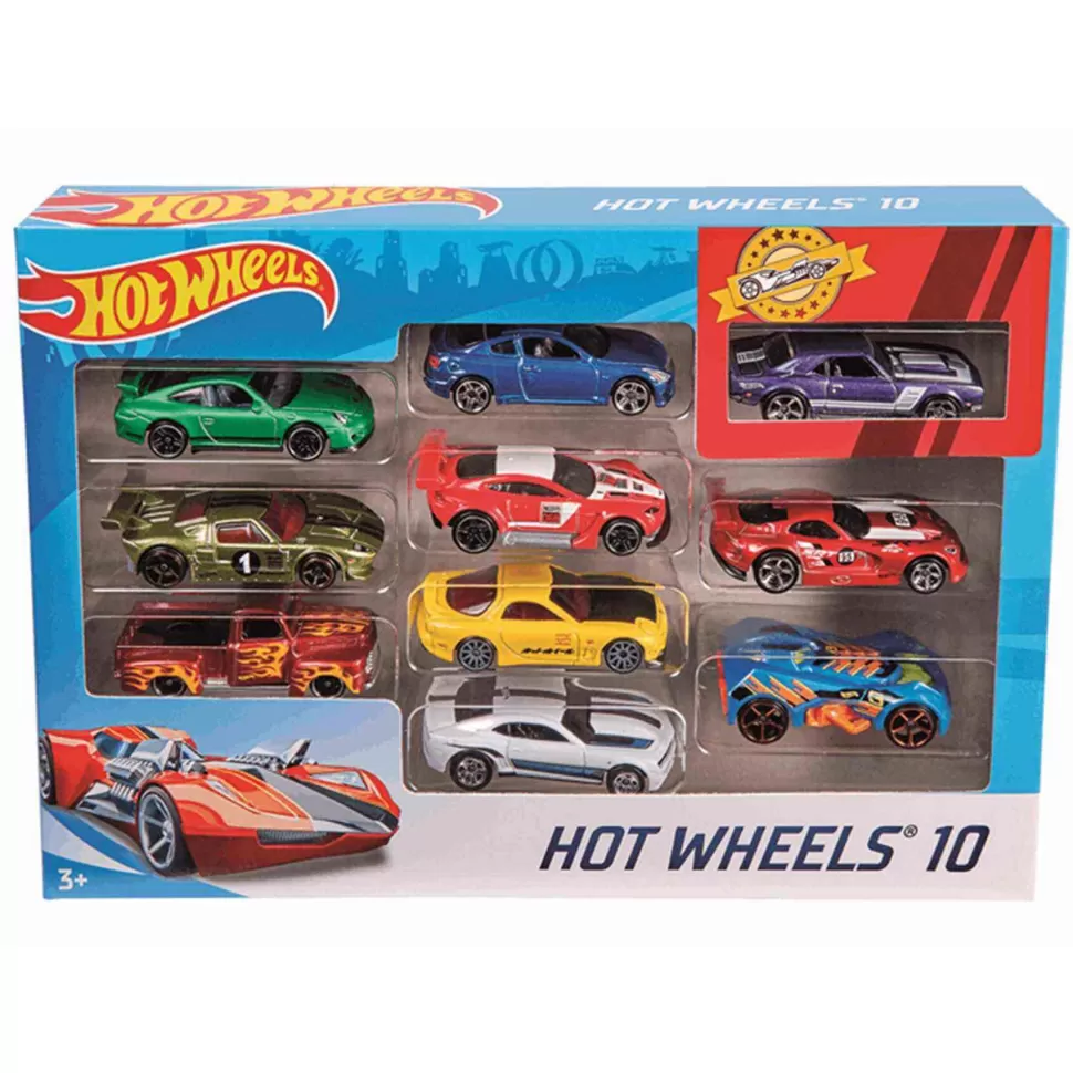 Hot Wheels Vehículos Y Radio Control^ Pack De 10 Vehículos Coches De Juguete Modelos Surtidos 3 Anos