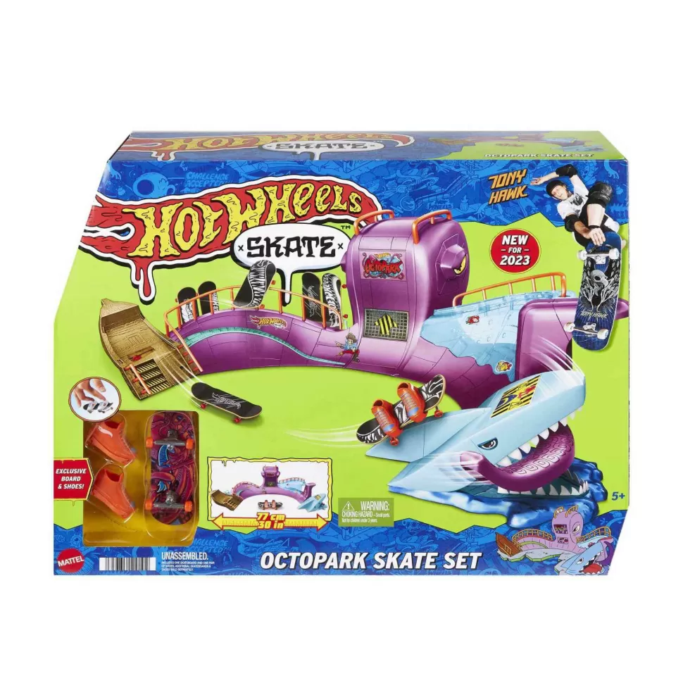 Hot Wheels Vehículos Y Radio Control^ Skate Octopark Conjunto De Juego Incluye Una Tabla Fingerboard Exclusiva Y Un Par De Zap