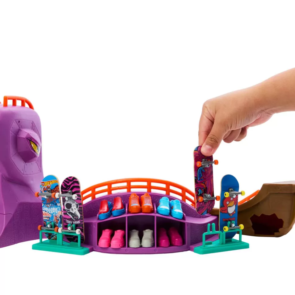 Hot Wheels Vehículos Y Radio Control^ Skate Octopark Conjunto De Juego Incluye Una Tabla Fingerboard Exclusiva Y Un Par De Zap