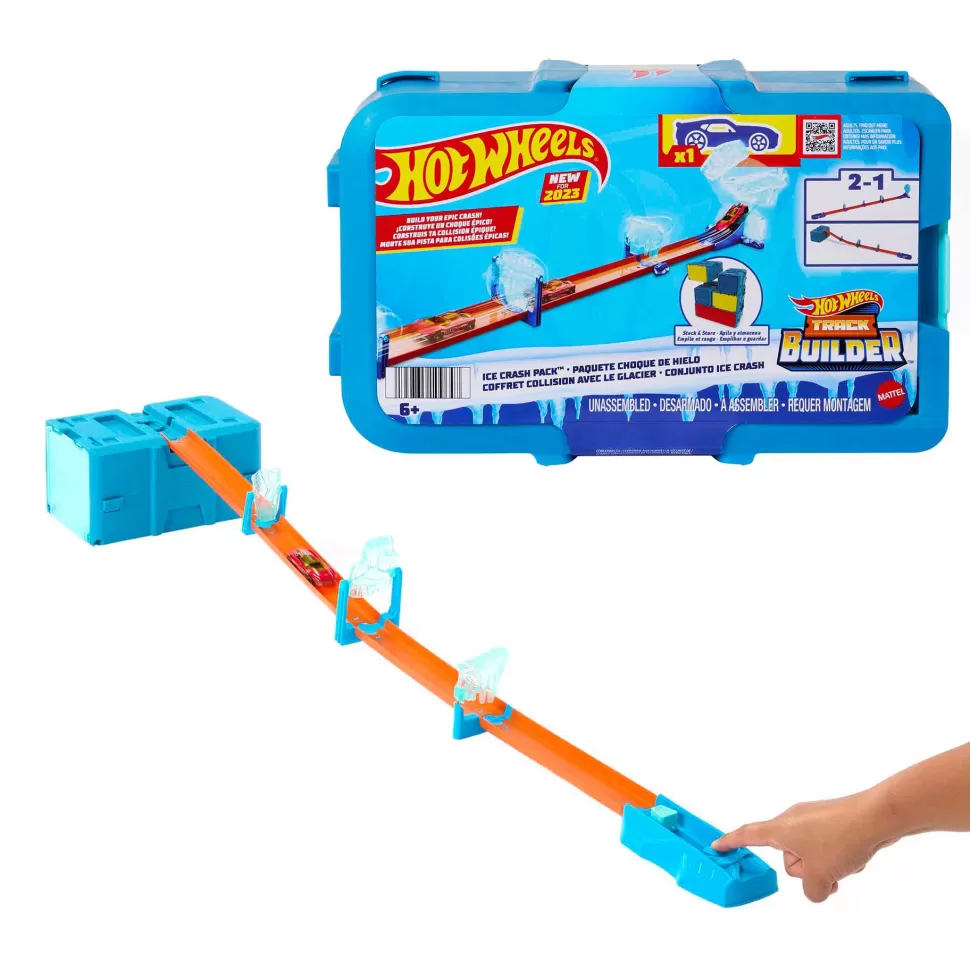 Hot Wheels Vehículos Y Radio Control^ Track Builder Choque De Hielo Pista Para Coches 6 Anos