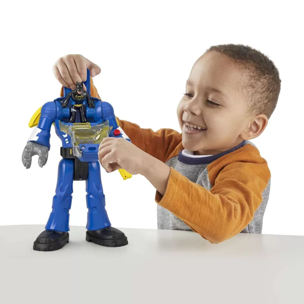 Imaginext Figuras Y Minimundos^ Dc Super Friends Batman Gris Robot Luces Y Sonidos 3 Anos