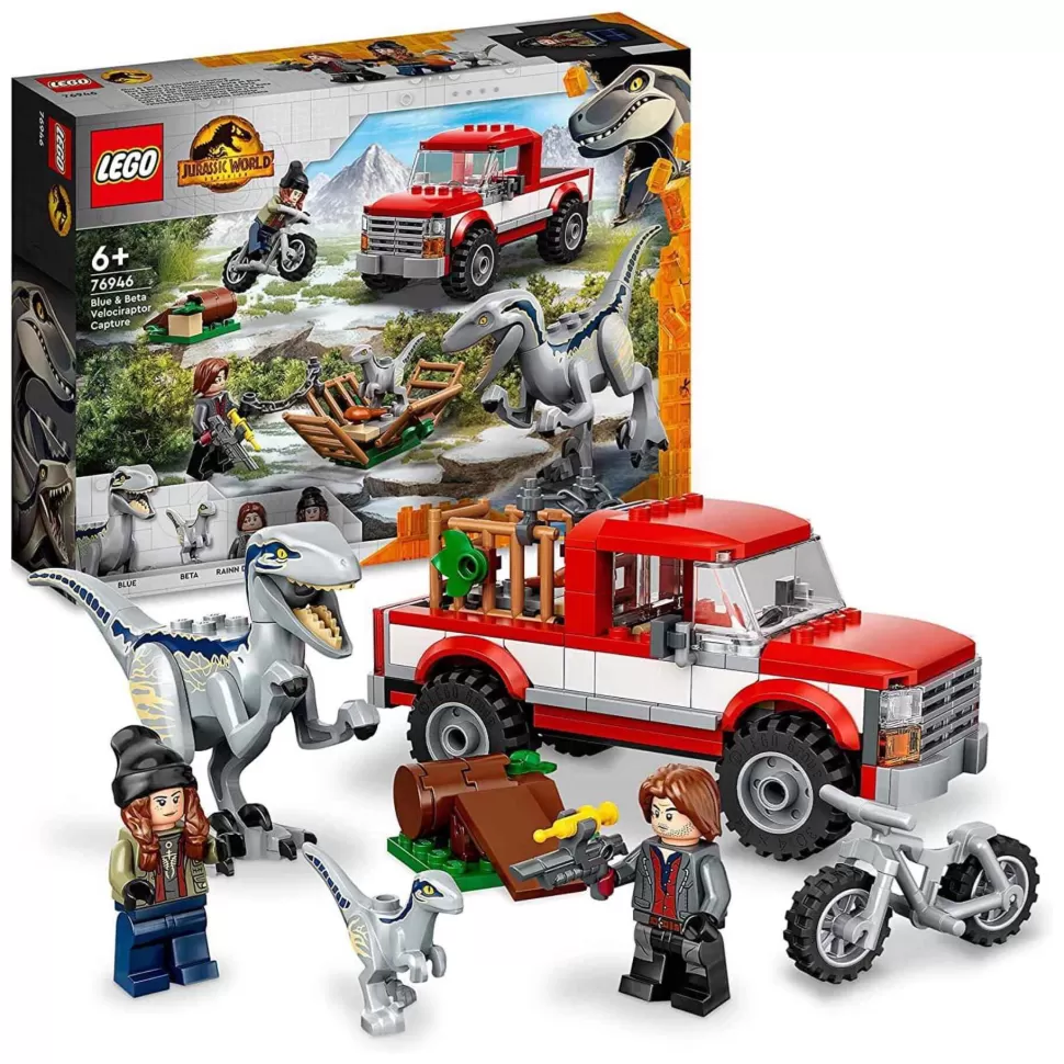 * Juegos De Construcción^ Jurassic World Captura De Los Velocirraptores Blue Y Beta 76946