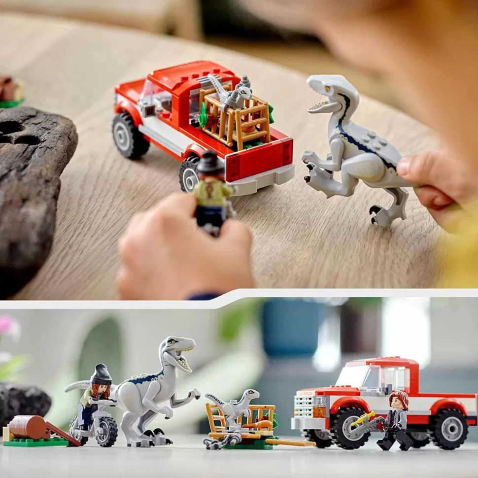 * Juegos De Construcción^ Jurassic World Captura De Los Velocirraptores Blue Y Beta 76946