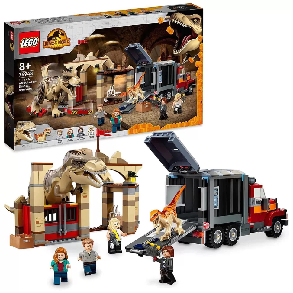 * Jurassic World Fuga De Los Dinosaurios Trex Y Atrocirraptor 76948* Juegos De Construcción