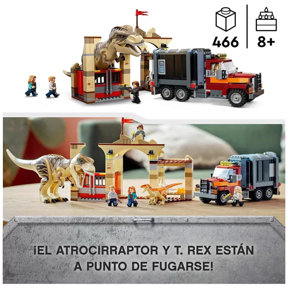 * Jurassic World Fuga De Los Dinosaurios Trex Y Atrocirraptor 76948* Juegos De Construcción
