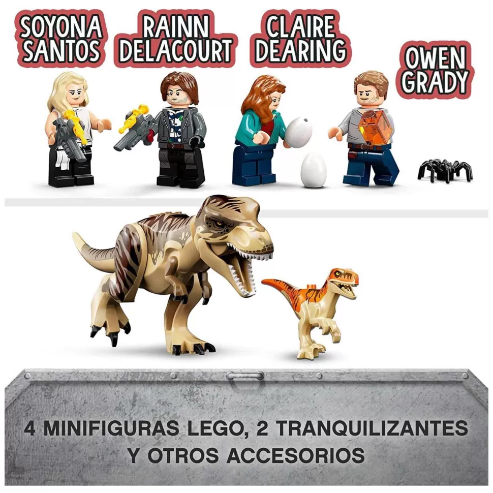 * Jurassic World Fuga De Los Dinosaurios Trex Y Atrocirraptor 76948* Juegos De Construcción