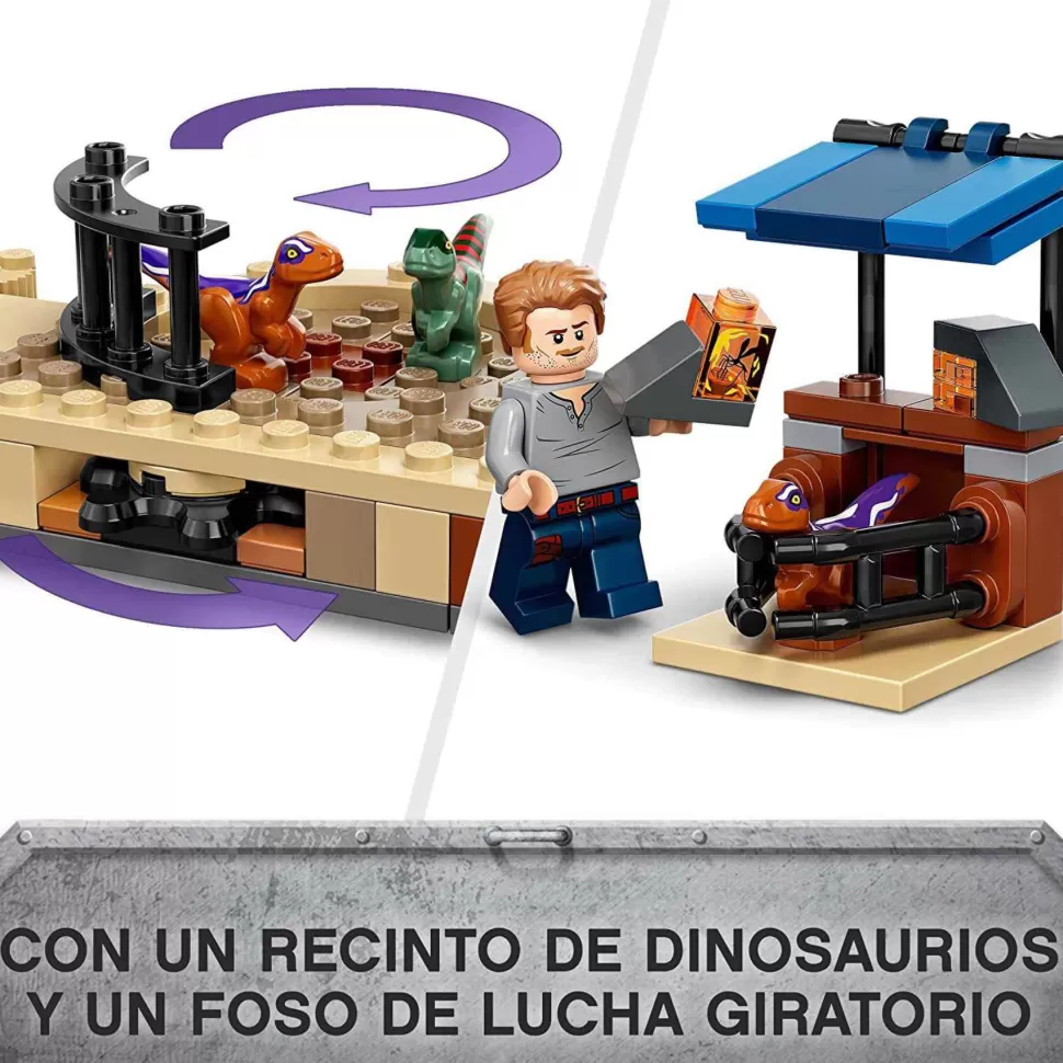 * Jurassic World Persecucion En Moto Del Dinosaurio Atrocirraptor Con Mini Figuras 76945* Juegos De Construcción
