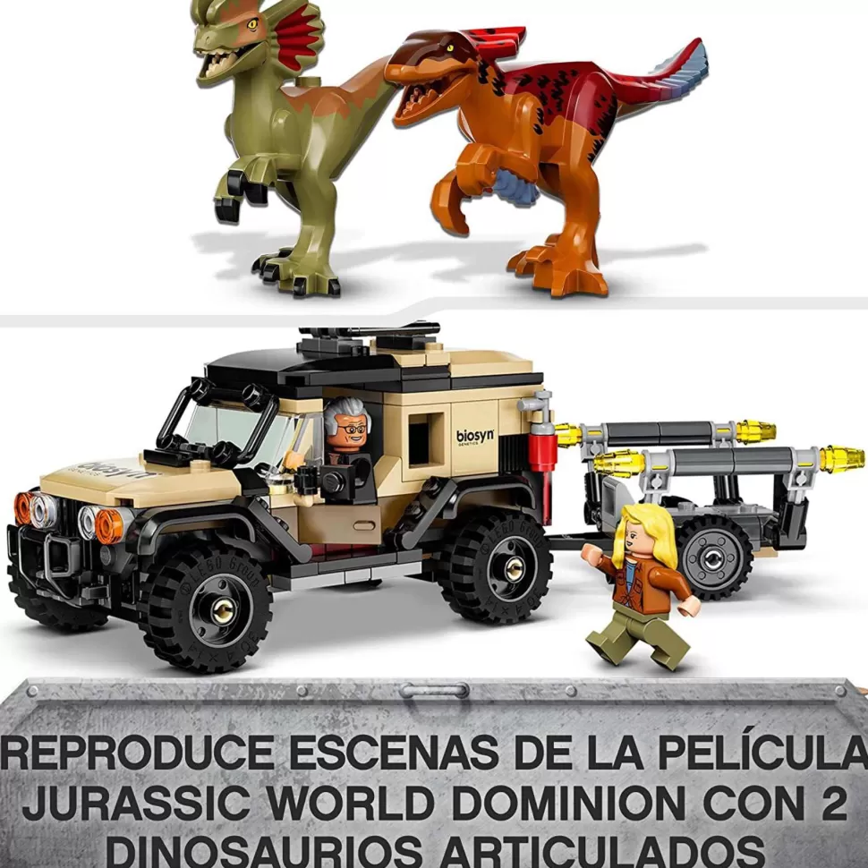 * Jurassic World Transporte Del Pyrorraptor Y El Dilofosaurio 76951* Juegos De Construcción