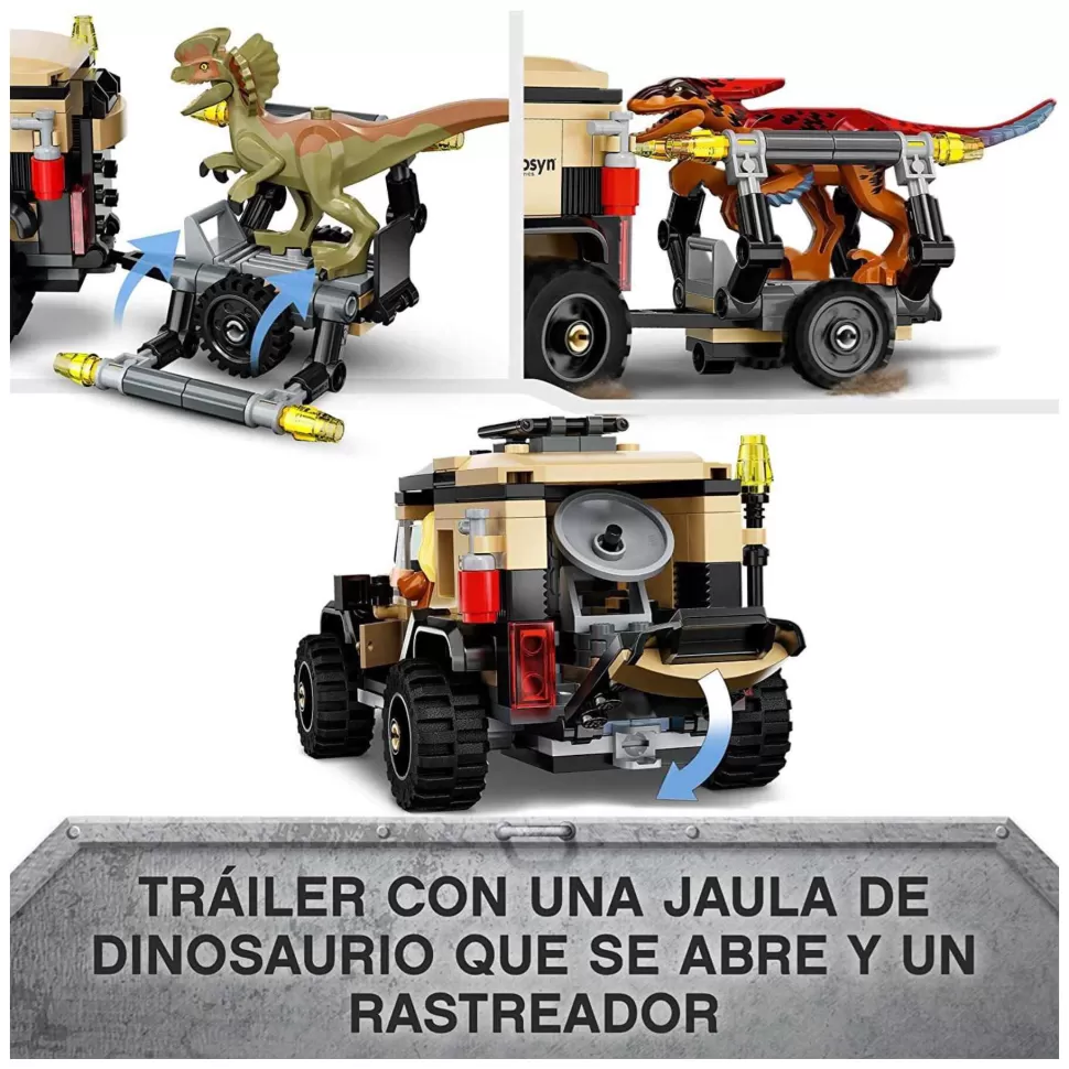* Jurassic World Transporte Del Pyrorraptor Y El Dilofosaurio 76951* Juegos De Construcción