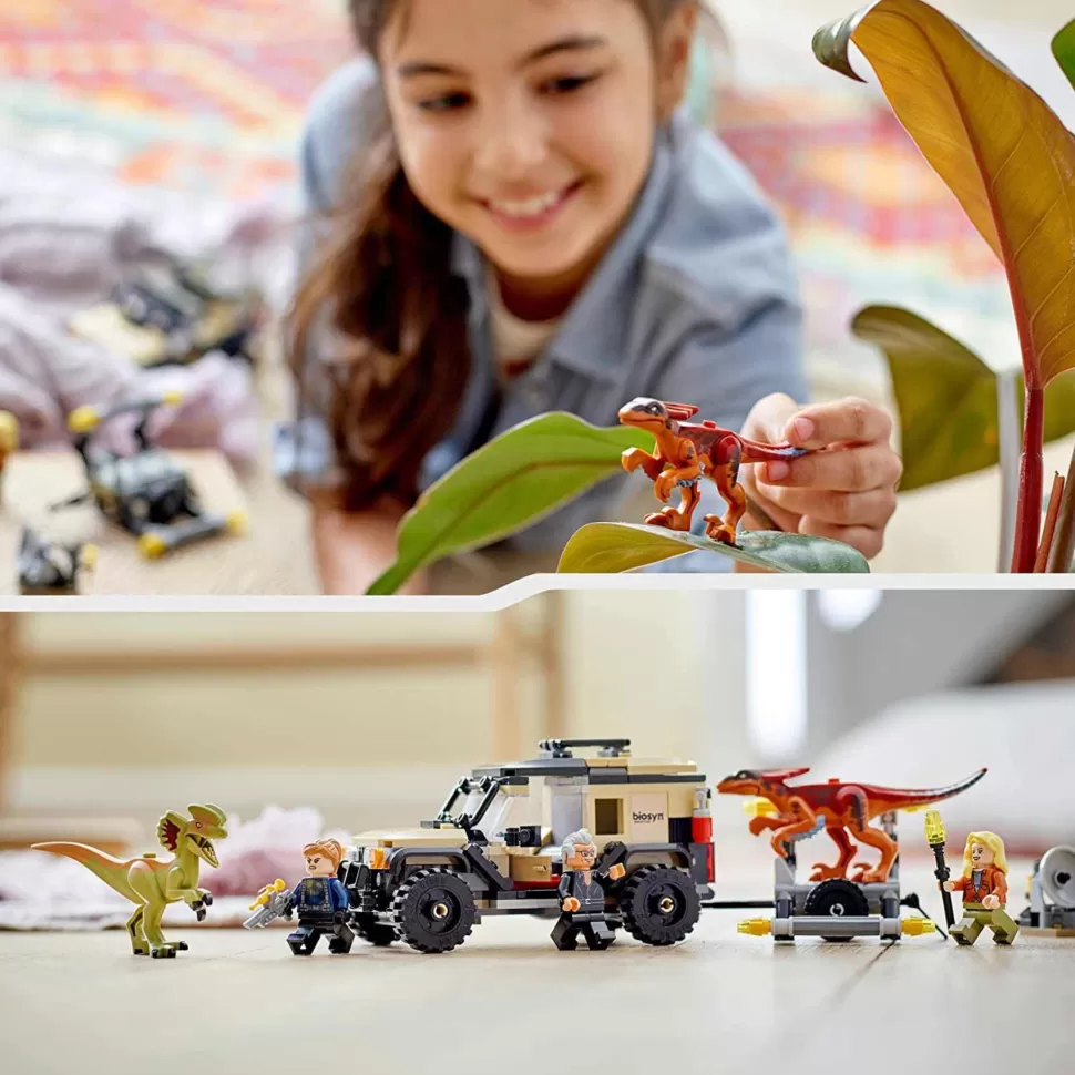 * Jurassic World Transporte Del Pyrorraptor Y El Dilofosaurio 76951* Juegos De Construcción