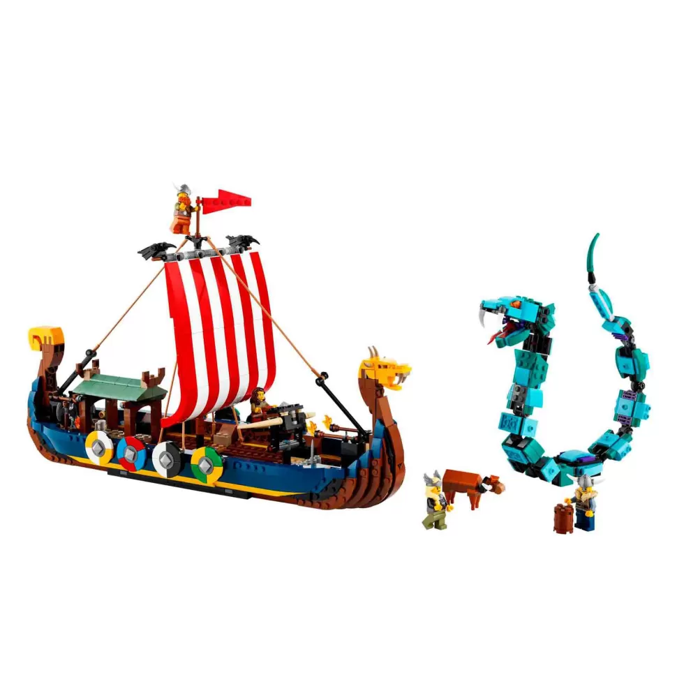 * Juegos De Construcción^Kit De Construcción Creator 3En1 31132 Barco Vikingo Y Serpiente Midgard (1192 Piezas)