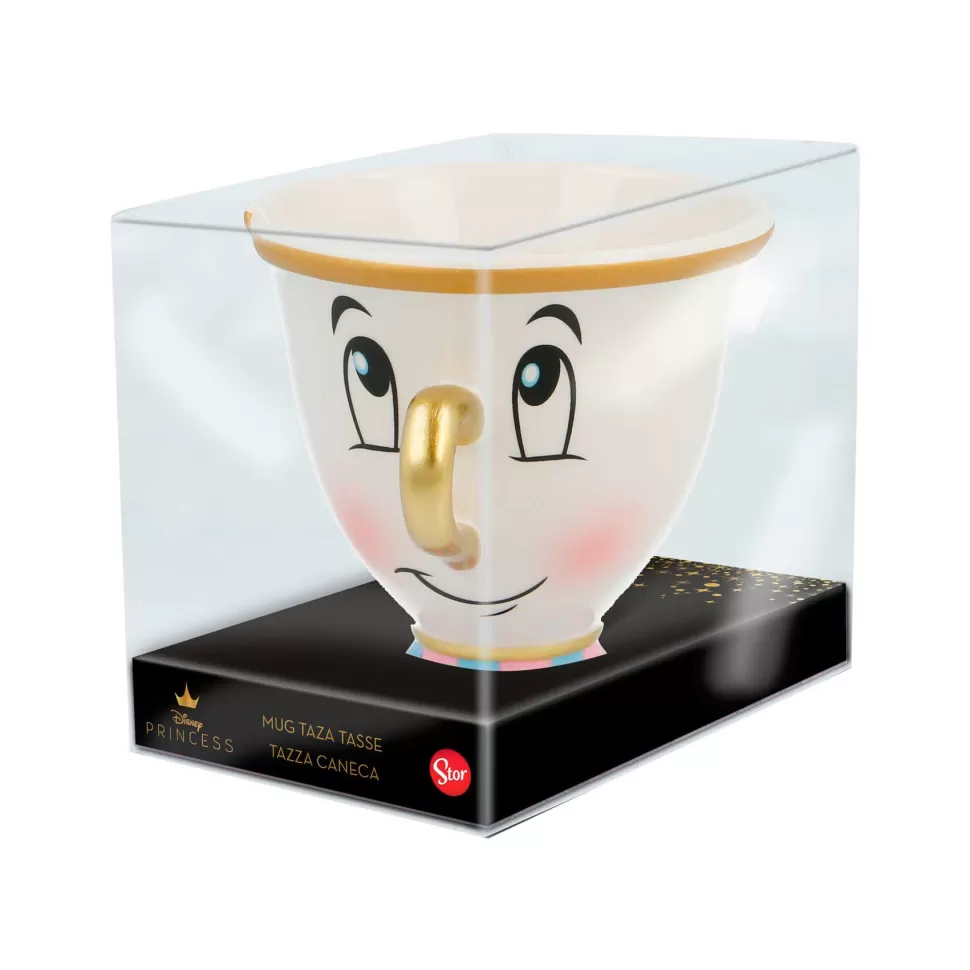 * Vuelta Al Cole^La Bella Y La Bestia Taza Ceramica 3D Chip 190 Ml En Caja Regalo